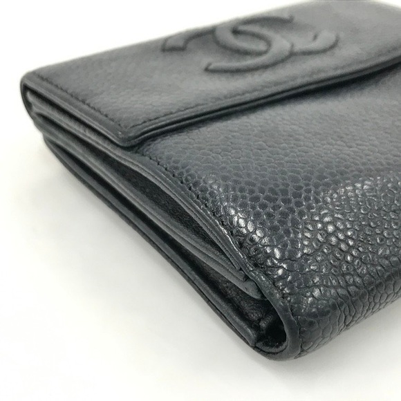 CHANEL Tri-fold wallet caviar leather - Picture 6 of 16
